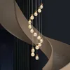 Long Pendant Lamps For Duplex Building Villa Stairwell Sales Department Shopping Hotel Restaurant Spiral Staircase LED Lights