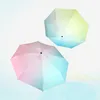 Haute Qualité Mini Poche Gradient Parapluies Parasol Pliant Hommes Pluie Pour Femmes UV Parapluie Coupe-Vent