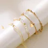 Cadeia de link mais recente simples pulqueiro de ouro simples de mulheres sementes requintadas de sementes de miçanga de bracelete da moda 2022 jóias atacado trum22