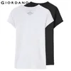 Giordano 2-pakowe krótkie rękawy V-dół t Men Men Brand Clothing Bawełna koszulka koszulka Homme Solid Kolor Tshirt 210225