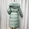 Femmes Parkas Manteau d'hiver Femmes À Capuchon Col De Fourrure Veste Puffer Noir Vestes Chaudes Pour 2021 Dame Midi Vêtements Abrigo Mujer HLY239