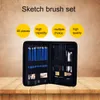 40pcs Professional Sketching Drawing Pencils Kit Carry Bag Art Painting Tool Set Student Black for and Writing Y200709