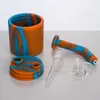 Bong à fumer en silicone 6,2 pouces avec tige vers le bas et hauteur du bol en fer Petit tuyau à main Portable Dab Oil Rig