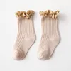 Bébé chaussettes dentelle nouveau-né genou haute longues chaussettes coton filles garçon Plaid jambières printemps été infantile princesse chaussette espagnol