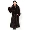 Mamma Mode Faux Fur Coat Black Wine Red 5xl Plus Storlek Slim Vinter Koreansk Långärmad Fritid Jacka Feminina LR454 210531