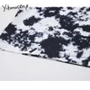 Yitimuceng Tie Dye Spodnie Damskie Szerokie Noga Spodnie Wiosna Lato Wysoka Talia Wygodne Casual Koreański Moda Streetwear 210601