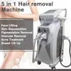 Multifunctionele schoonheidsapparatuur 5 in 1 multifunctionele opt hr ipl laser ontharing nd yag tattoo huid verjonging schoonheid machine