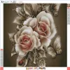 Full 5D DIY Daimond Cross-Stitch "Rose Petals" 3D Diamond s Round Rhinestones Målning Broderi Blommor Inredning