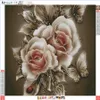 Completo 5D Fai da te Daimond Punto croce "Petali di rosa" Diamante 3D Rotondo Strass Pittura Ricamo Fiori Decor