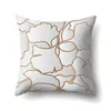 Coussin / oreiller décoratif Housse de coussin simple Coussins géométriques pour salon Canapé Style nordique Lignes dorées Motif de feuille imprimé