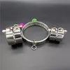 Bondage Bondage 3CM Wide Handmade Stainless Steel Heavy Slave Wrist Ring Handcuffs Collar Anklet Fetter Locks set Adult Bondage sex toys f