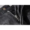 Mode streetwear män jeans svart färg skarvad designer högkvalitativ hip hop denim last byxor stor storlek 2942 cyklist jeans män t200614