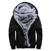 DIHOPE Men's Winter Hoodies Thickened Warm Coat Men Casual Coat Fashion Zipper Solid Color Fleece Long Sleeve Jacket 210820