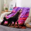 Wolf Spring Winter Blanket Gift for Girl Boys Teens 3D Print Animals Blankets Soft Flannel Fleece Sofa Bed Decor Bedding