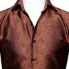 Koszulki męskie Barry Wang luksus pomarańczowy Paisley Silk Men Długie rękaw Casual Gold Flower for Designer Fit Shirt Bcy-00302713