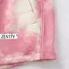 Zevity New Women Popular Tie Dye Printing Drawstringショーツレディースハイウエストスリムホットショーツシックパンタロンコルト210306