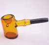 Pipe à marteau en verre de haute qualité, Tankard Sherlock, cuillère à tabac, pipe à fumer à la main, couleur mixte, entier 2293456