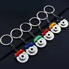 Mixed Colors Piston Turbo Brake Keychain Wheel Caliper Metal Keyfob Sleeve Bearing Spinning Auto Holder Car Engine Keyring