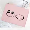 Aufbewahrungstaschen, Tampontasche mit Aufdruck „I Love My Dog“, niedliche Damenbinden-Beutel, tragbar, für Make-up, Lippenstift, Schlüssel, Kopfhörer, Datenkabel, Organizer