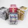 5 färger Falska ögonfransar Förpackning Box Crystal Diamond Handle Square Eyelash Case Window Låda Boxar 20st