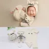 Newborn Baby Photography Clothing Sets Infant Boy Girl Photo Clothes Outfits Mouse 3pcs Set Hat Rompers Doll Sets 210315