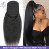 Curly Drawstring Ponytail Extensions Remy 1028 inch Long Clip In Hair Brazilian Deep Wavy Human Hair Extension Water Wave2397484