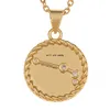 Horoscope 12 Zodiac Sign Necklace Gold Chain Copper Libra Crystal Coin Pendants Charm Star Sign Choker Astrology Necklaces for Women Fashion Jewelry Will and Sandy