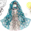 Шифон Шелковый пляжный шарф для женщин Мусульманская Волна Hijab Point Print Bandana Georgette Длинная шаль высокого качества