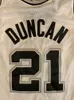 Mens Kvinnor Ungdom Tim Duncan Basketball Jersey Broderi Lägg till något namnnummer