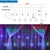 크리스마스 요정 조명 Festoon LED 문자열 조명 창 커튼 실내 트리 장식 할로윈 결혼식 빛