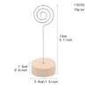 Place Card Holders for Party Decoration Round Wooden Base Photo Memo Clip Wood Stand Office Supplies