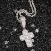 Croix hommes collier pierre Bling glacé pendentif collier bijoux chaînes en or diamant Pece déclaration colliers femmes hommes