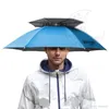 360 degrees All Round Professional Head-mounted Cap Umbrella 77CM double layer Outdoor Anti-uv Windproof Sunshade Hat Rain Gear For Fishing Shutterbug Farmland