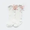 DHL 10 colores niños mariposa princesa calcetín niñas arco-nudo bebé niña algodón arco tejido hasta la rodilla calcetines niños ropa 0-8Y