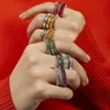 Sztuczny diamentowy kolorowy kolorowy pierścień europejski i amerykański moda pełne krążki złote rhinestone