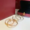 Love Earrings Factory Direct Sales Hoge kwaliteit Luxe mode Huggie Adita 2022 Nieuwe merkontwerper 18K Messing Gold verguld met 925 Silver Naald Ladies Hoop