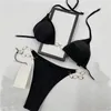 Bikini sexy con lettera a catena Costumi da bagno firmati Costumi da bagno estivi da donna Costumi da bagno sexy a vita alta Costumi da bagno da donna