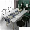 Runner Tovaglie Tessili Per La Casa Giardino Moderno Elegante Tovaglia Jacquard Europea Traccia Sui Runner Da Pranzo Nordici Di Lusso Decor Blu