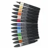 Winsor Newton Promarkers Twin Tip Marker Pens 6 Couleurs 12 Couleurs Blender Artist Brush Pen Y200709