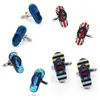 10 paires/lot créatif coloré pantoufles boutons de manchette chaussures de loisirs décontractées sandales bouton de manchette bouton de manchette hommes bijoux entiers