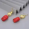 GuaiGuai bijoux naturel blanc baroque perle coraux rouges couleur or plaqué perles brossées collier Bracelet boucles d'oreilles ensembles pour femmes 2761956