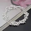 Lien, chaîne délicate couleur argent zircon sable perles de sable décoration bracelets pour femmes Valentines cadeau bijoux de mariage cadeau