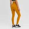 L32 calças de yoga leggings deporte mujeres fitness nova cintura alta hip levantamento embutido bolso nu esportes treino leggings das mulheres le7424025