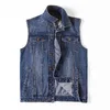 Män Multi-Pocket Solid Ärmlös Denim Jacka Hip Hop Slim Blå Svart Bomull Casual Jeans Västar Waistcoats Plus Szie 6XL 7XL 211013