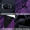 Men's Vests Purple Mens Luxury Brocade Novelty Floral Suit Vest Set Silk Tie Waistcoat Men Clothes Barry Wang Fashion Designe264s