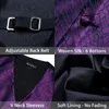 Herrvästar Lila Mens Luxury Brocade Novelty Floral Suit Vest Set Silk Tie Waistcoat Men Kläder Barry.Wang Fashion Designer M-2035