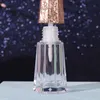 100ピース7mlの幾何学的な円錐形の空の透明なリップ光沢容器携帯用DIYリップバーム液体口紅チューブディスペンサーボトル