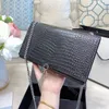 fashion new lady shoulder bags women high quality Evening handbags messenger totes tassel Silver gold purse chain cross body square Crocodile wallets flaps casual