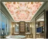 Sfondi 3d Po Carta da parati Soffitto murale Villa di lusso in stile europeo Fiori Decorazione domestica per pareti Camera da letto sul muro