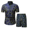 26 farbe männer hawaii beiläufige set fashion 2 stücke schweißanzug kurze hülse hemd + shorts set männliche trainingsanzug sommer holiday sportuit x0610